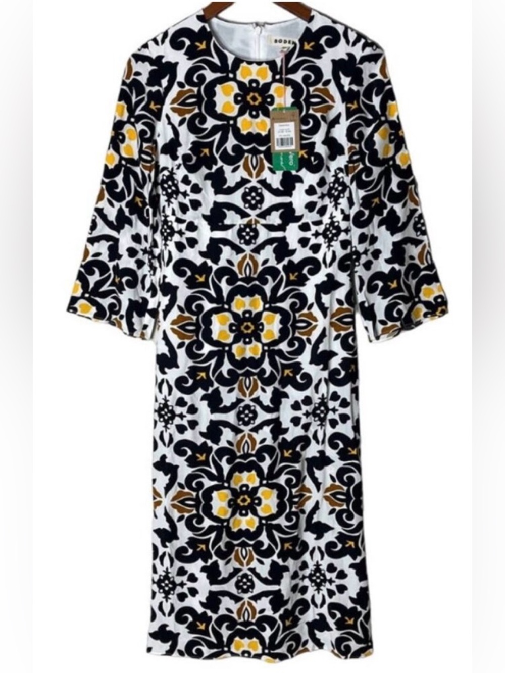 🌼 Boden Bold Floral Geometric Dress – Size 2 (Like New) - Picture 2 of 4
